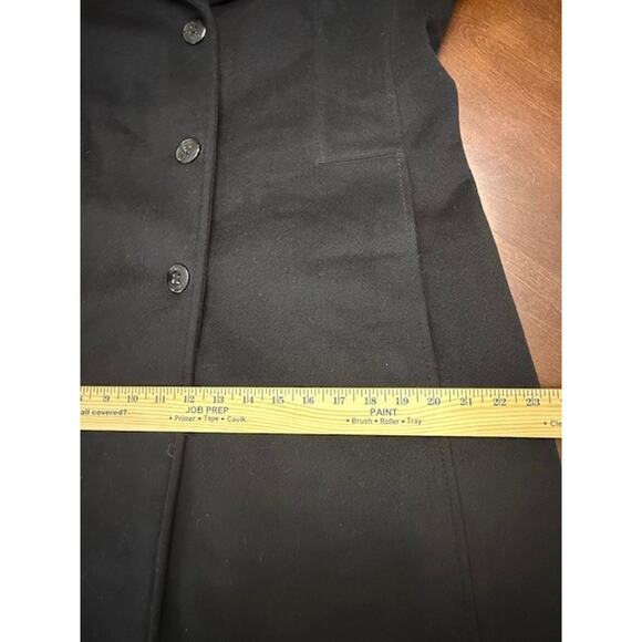 Calvin Klein Classic Single Breasted Wool Poly Cashmere Coat Black Sz 12 $440 - Picture 8 of 15
